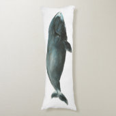 ホッキョククジラの水彩画イラスト ボディピロー (正面縦)