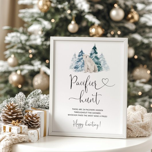 ホッキョクグマおしゃぶり狩りベビーシャワーゲームポスター ポスター