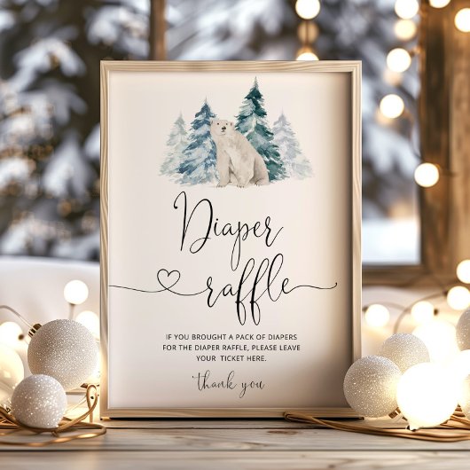 ホッキョクグマおむつラッフル ポスター