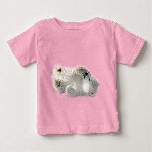 ホッキョクグマかわいい動物の北極凍ってい冬 ベビーTシャツ
