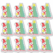 ホッキョクグマかわいい シール (正面)