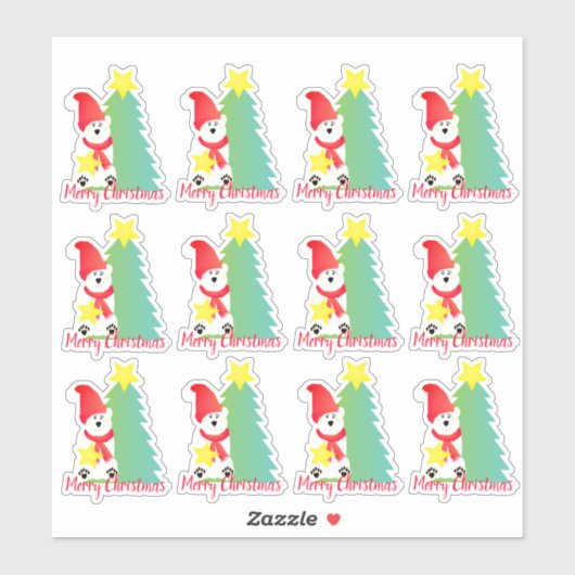 ホッキョクグマかわいい シール (シート)