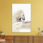 ホッキョクグマが他のクマと戦う キャンバスプリント (インサイチュ (リビング))