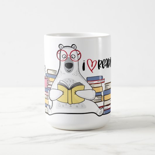 ホッキョクグマが本を読む コーヒーマグカップ (中央)