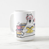 ホッキョクグマが本を読む コーヒーマグカップ (正面左)