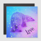 ホッキョクグマが雪の上に頭を置いた (正面/裏面)