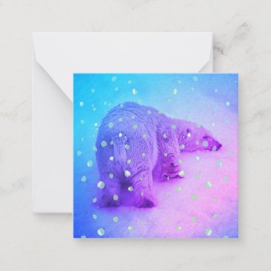ホッキョクグマが雪の上に頭を置いた ノートカード (正面)