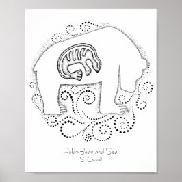 ホッキョクグマとアザラシ ポスター