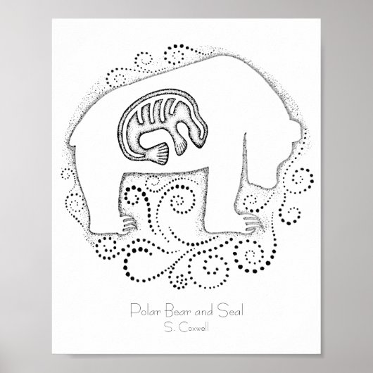 ホッキョクグマとアザラシ ポスター (正面)
