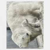 ホッキョクグマとカッブブランケット フリースブランケット (正面)