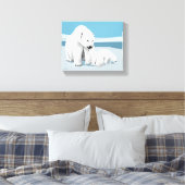 ホッキョクグマとカッブ キャンバスプリント (インサイチュ (寝室))