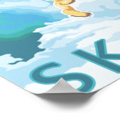 ホッキョクグマとカブ – アラスカ，スカイウェイ ポスター (角)