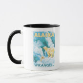 ホッキョクグマとカブ – Wrangell, Alaska マグカップ (左)