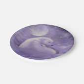 ホッキョクグマとクブワイルドライフアートファンタジー ペーパープレート (アングル)