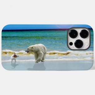 ホッキョクグマとジャック・ラッセルがビーチに乗って Case-Mate iPhone 14 PRO MAXケース