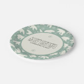 ホッキョクグマとスノーフレークのクリスマステンプレート ペーパープレート (アングル)