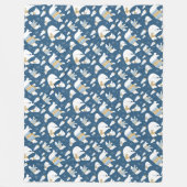 ホッキョクグマとスノーフレークフリースブランケット フリースブランケット (正面)