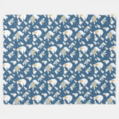 ホッキョクグマとスノーフレークフリースブランケット フリースブランケット (正面(横))