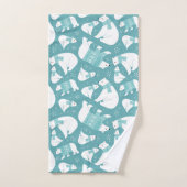 ホッキョクグマとスノーフレーク バスタオルセット (ハンドタオル)