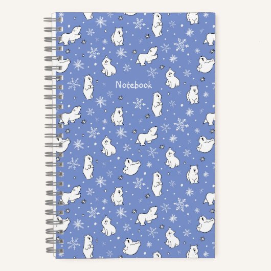 ホッキョクグマとスノーフレーク – パーソナライズ – ノートブック (正面)