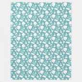 ホッキョクグマとスノーフレーク フリースブランケット (正面)