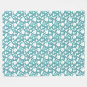 ホッキョクグマとスノーフレーク フリースブランケット (正面(横))