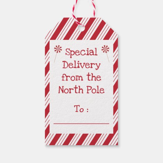 ホッキョクグマとトナカイの特別配送ギフトラベル ギフトタグ (裏面)