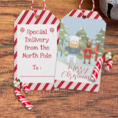 ホッキョクグマとトナカイの特別配送ギフトラベル ギフトタグ