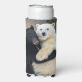 ホッキョクグマとヒグマのハグ スリム缶クーラー (Seltzer正面)