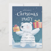 ホッキョクグマとプレゼントクリスマスパーティー 招待状 (正面)