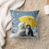 ホッキョクグマとペンギン枕クッション クッション (ブランケット)