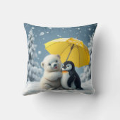 ホッキョクグマとペンギン枕クッション クッション (裏面)