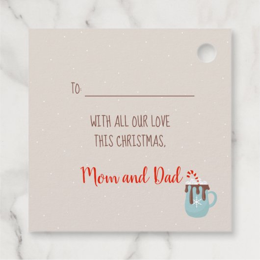 ホッキョクグマとホットココアクリスマス フェイバータグ (裏面)