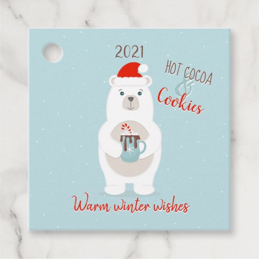 ホッキョクグマとホットココアクリスマス フェイバータグ (正面)