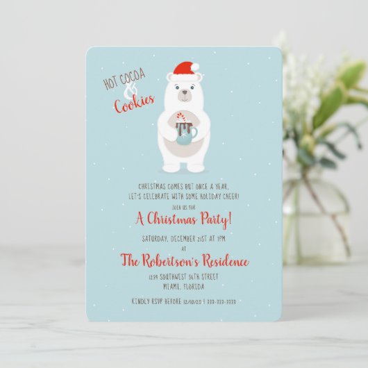 ホッキョクグマとホットココアクリスマス 招待状 (スタンド正面)