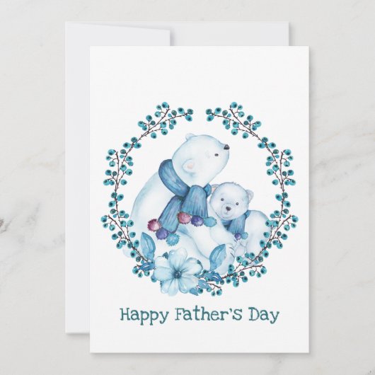 ホッキョクグマとリトルクマの父の日の詩 シーズンカード (正面)