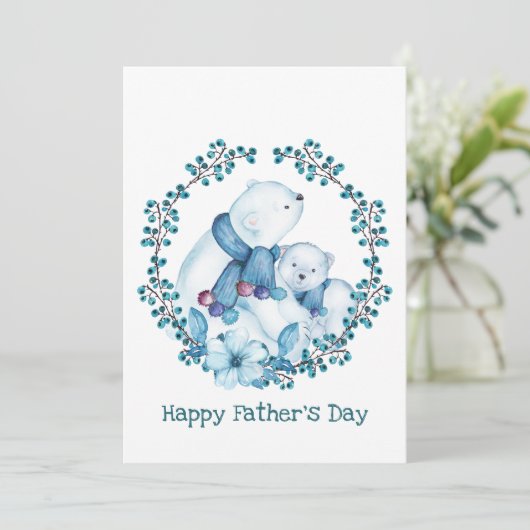 ホッキョクグマとリトルクマの父の日の詩 シーズンカード (スタンド正面)