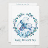 ホッキョクグマとリトルクマの父の日の詩 シーズンカード (正面/裏面)