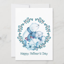 ホッキョクグマとリトルクマの父の日の詩 シーズンカード