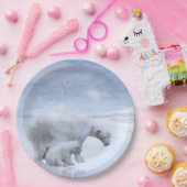 ホッキョクグマと仔 ペーパープレート (パーティー)