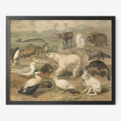 ホッキョクグマと北極圏の動物の友人ヴィンテージ ポスター