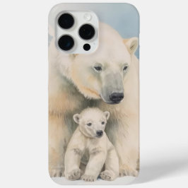 ホッキョクグマと子グマの北極のエレガンス iPhone 15 PRO MAXケース
