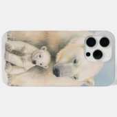 ホッキョクグマと子グマの北極のエレガンス Case-Mate iPhoneケース (裏面 (横))