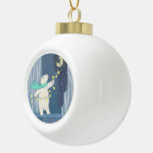 ホッキョクグマと月 セラミックボールオーナメント (右)