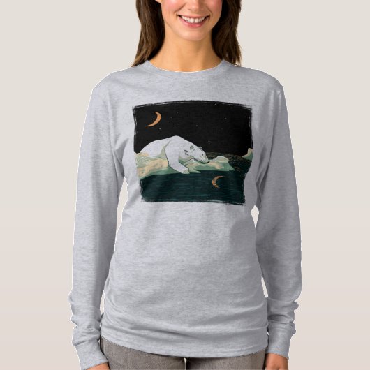 ホッキョクグマと月 Tシャツ (正面)