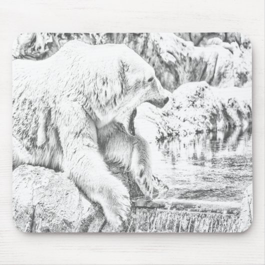 ホッキョクグマと水 マウスパッド (正面)
