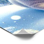 ホッキョクグマと雪の冬の絵を描景色 ポスター (角)