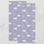 ホッキョクグマと雪片を持つクリスマスパターン (正面/裏面)