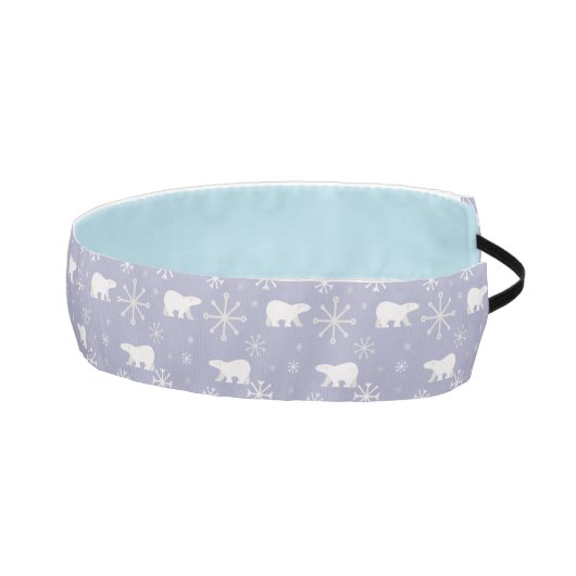 ホッキョクグマと雪片を持つクリスマスパターン アスレチックヘッドバンド (右)