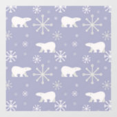 ホッキョクグマと雪片を持つクリスマスパターン ウィンドウサイン (シート)